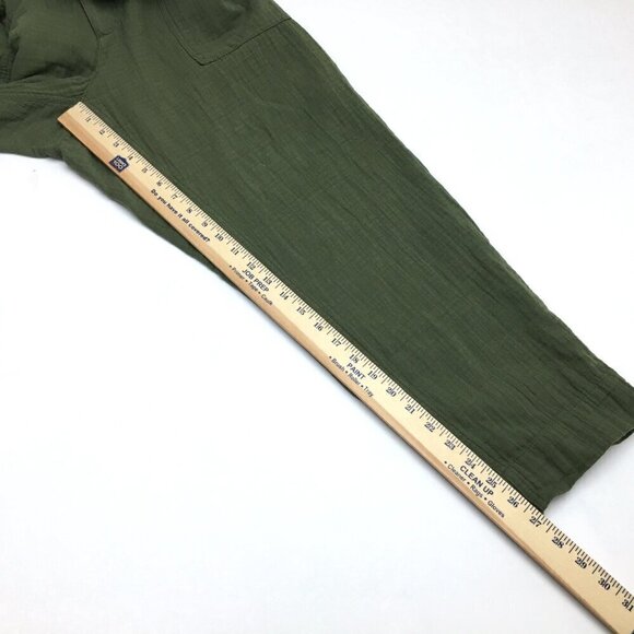 NEW Old Navy Women's Green Crinkled Cotton Pants Lightweight Size 20 length 27" - Picture 5 of 10